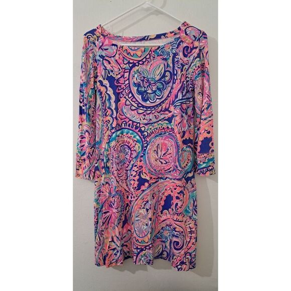 Lilly Pulitzer Womens Small shift dress Boat Neck Paisley Pink spring summer - Picture 1 of 8